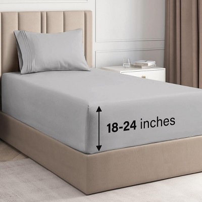 Extra Deep Pocket 4 Piece Sheet Set - Soft Bed Sheets, Fits 18"-24" Mattresses - CGK Linens