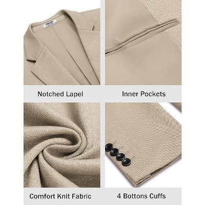 COOFANDY Men's Casual Knit Blazer Two Button Lightweight Sport Coats Suit Jacket Olive Green XXL — фото 3