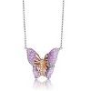 Guili Butterfly Pendant Necklace in Sterling Silver with Rose Gold Plating and Sparkling Cubic Zirconia for a Feminine Sophistication - 2 of 3