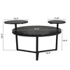 Angel Sar Modern Coffee Table with Two Shelves, Black Faux Marble Top & Tripod Base for Living Room - 4 of 4