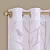 ChicFurnit Curtain Panel Sheer with Bird on Branches Burnout for Elegant Living Room, White, 95"*50"*0.13" - 2 of 4