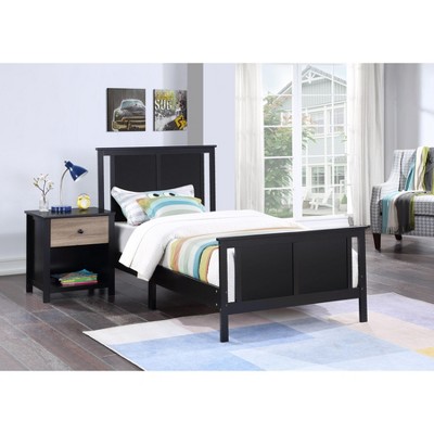 NicBex Twin Size Modern Toddler Bed, Wooden Baby Bed Frame with Reversible Panel, Headboard and Footboard for Boy and Girl