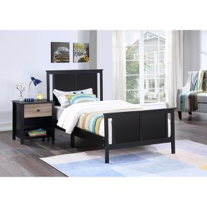 NicBex Twin Size Modern Toddler Bed, Wooden Baby Bed Frame with Reversible Panel, Headboard and Footboard for Boy and Girl - 1 of 4