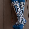 Art Deco Patterned Socks - Size 6-8 (Tween Sizes, Small) / Blue / Unisex from the Sock Panda - 2 of 4