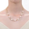 Guili Sterling Silver 14K Gold Plated Necklace with Freshwater Pearls and Zirconia Links, perfect elegant for day-to-night transitions. - 3 of 3