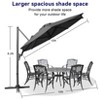ELECWISH Patio Umbrella, 10ft Cantilever Windproof Large Offset Umbrella with 360°Rotation and Tilt Adjustment - 3 of 4