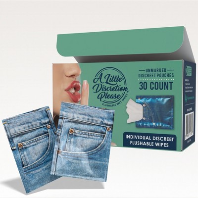 A Little Discretion, Please | Individually Wrapped Flushable Wipes Discreet Unmarked Packaging | Unscented