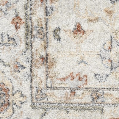 Astra Vintage-Inspired Grey Multicolor Medallion Wool Blend 4' x 6' Rug