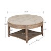 CAVINAS Modern Large Round Ottoman Bench with Bottom Shelf,2-Tier Oversized Storage Ottoman for Living Room - 4 of 4