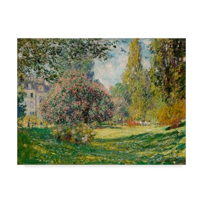 Claude O. Monet Green Floral Landscape Wrapped Canvas Art, 35'' x 47''