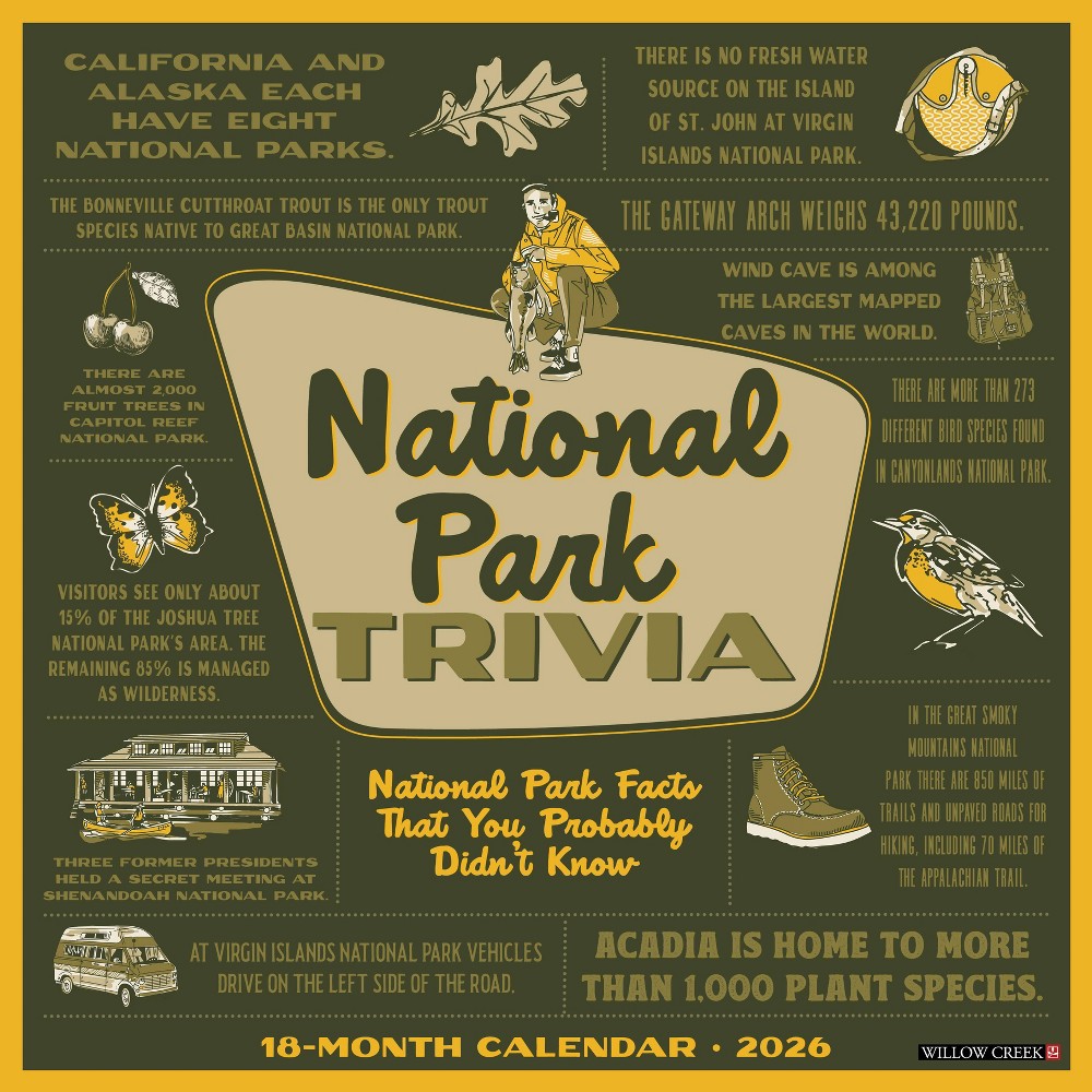willow-creek-press-national-park-trivia-wall-calendar-2026-buy