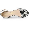 Allegra K Women's Snakeskin Open Toe Chunky Heels Buckle Ankle Strap Sandals - 4 of 4