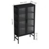 Coucheta Tall Display Cabinets - Multi-Tier Glass Door Metal Cases with Anti-Tip Safety Features & Support Bars for Living Room and Entryway - 2 of 4