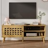 Heynemo TV Stand with Storage for 55 Inch TVs, Wood TV Entertainment Center, Mid Century Modern TV Entertainment Center with Storage, Bedroom Natural - 2 of 4