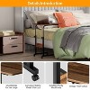 NewHome"Adjustable C-Shaped Slim Side Table with Wheels for Laptop, Snacks, Couch, Bed, Small Spaces"Brown - 4 of 4