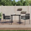 vidaXL - Set of 2 Black Patio Chairs with Cushions, Durable Poly Rattan Garden Furniture - 2 of 4