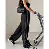 Women Pants Wide-Leg Track Pants with White Stripes, Black, XXL - 3 of 3