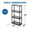 Gracious Living 4-Shelf Tier Plastic Resin Multi-Purpose Light Duty Indoor Garage Storage Organizer Shelves - 2 of 4