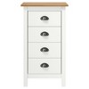 vidaXL Sideboard Hill White 18.1"x13.8"x31.5" Solid Pine Wood - 2 of 4