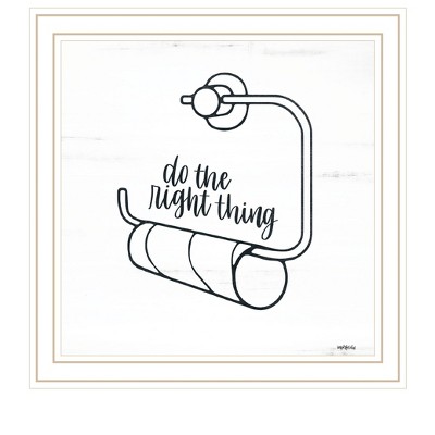 HomeRoots Empty Toilet Paper Roll White Framed Print Wall Art