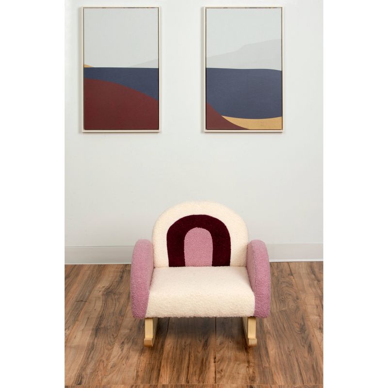 Upholstered Rocking Kids&#39; Chair Purple/White - Gift Mark, 3 of 5