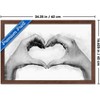 Trends International Reinders: Romantic Black & White - Love Sign Framed Wall Poster Prints Mahogany Framed Version 14.725" x 22.375" - 3 of 4