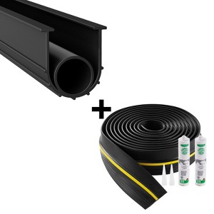 VEVOR Garage Door Threshold and Bottom Seals Kit, 20 FT U Shape+O Ring Universal Garage Door Bottom Seal Weatherstrip PVC, Black - 1 of 4