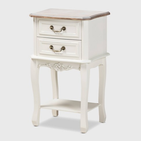 Amalie 2 Drawer Wood Nightstand White oak Baxton Studio Target