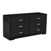 6 Drawers Dresser, MDF Cabinet Wood, for Living Room, Bedroom, Hallways, Black - 3 of 4