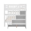 PAGED Simple Wooden Low Loft Bed Bunk Bed with Rolling Desk, Twin Size Bed Frame with Shelves, Drawers and Guardrail for Kids, Teens - 3 of 4