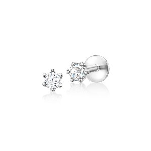 Pure Collection by Ross-Simons 0.10 ct. t.w. Diamond Flat-Back Stud Earrings in Sterling Silver - 1 of 4