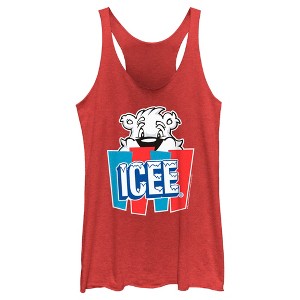 Women's ICEE Peekaboo Bear Logo Racerback Tank Top - 1 of 4