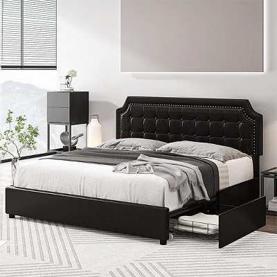 Hub Styler Upholstered Bed With Drawers