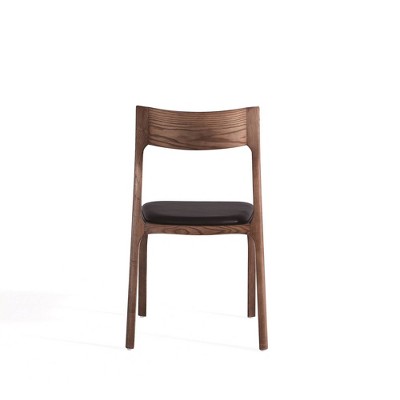 Moderno Walnut and Black Stackable Dining Chairs Set