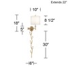 Possini Euro Design Kohle Modern Swing Arm Wall Lamp with Cord Cover Polished Brass Plug-in Light Fixture White Inner Sheer Outer Shade for Bedroom - 4 of 4