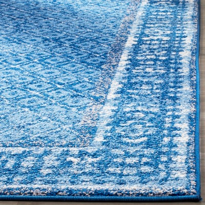 Adirondack Light Blue and Dark Blue Square Area Rug