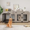 71'' Large Dog Crate for 2 Dogs, Dog Crate Furniture with 3 Drawers, Heavy Duty Dog Cage and TV Stand - 2 of 4