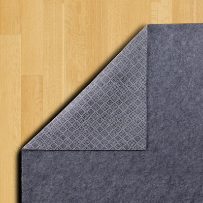 Uni-Luxe 4' Octagonal Gray Felt and Rubber Rug Pad