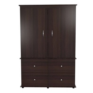 70.9" Video Combo Armoire Espresso - Inval: Multi-Purpose, Hanging Bar, TV Stand, Storage - 1 of 4