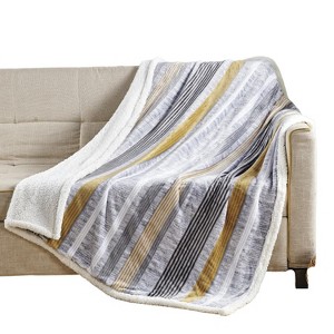 Plazatex Brea with Plush Decorative All Season Plum Throw Blanket 50" x 60" Grey - 1 of 4