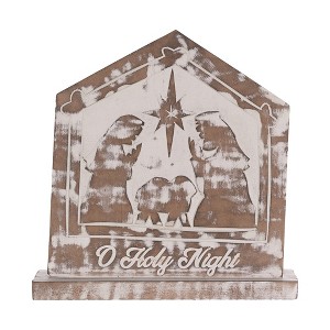 Melrose White Washed Nativity Sign (Set of 2) - 1 of 2