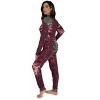 #followme Womens Henley Thermal Bodysuit | Buffalo Plaid, Tie Dye, & Printed PJ Union Suit Loungewear - 2 of 3
