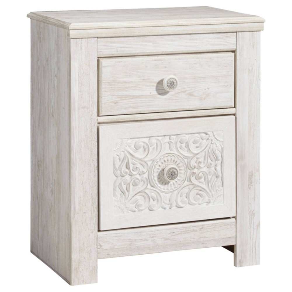 Photos - Storage Сabinet Ashley Paxberry Two Drawer Nightstand White Wash - Signature Design by 