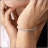 Hollywood Sensation Dainty Cubic Zirconia Tennis Bracelet with Emerald and Round Cut AAA+ Cubic Zirconia 7 Inches Gold - 2 of 4