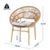 Set of 2 Wicker Patio Dining Chairs with Backrest, All-Weather Outdoor Chairs with Metal Frame for Backyard, Balcony, or Deck-Maison Boucle - 2 of 4