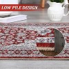 Vintage Washable Area Rug, Floral Medallion, Ultra Soft Accent Carpet for Living Room, Bedroom, Entryway, Non-Slip, Low-Pile - 4 of 4