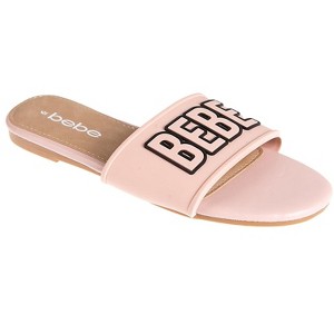 bebe Women's Sandals - Casual Summer Slip-On Slide Sandals with Logo Strap - 1 of 4