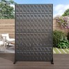 1-Piece Black Rectangle Outdoor Metal Screen Decorative Art Panel,Outdoor Garden Screen - 2 of 4