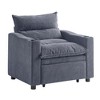 APRILSOUL 3-in-1 Convertible Sleeper Sofa Chair Bed, Modern Velvet Fabric, Adjustable Backrest, Cup Holder, for Living Room - 4 of 4