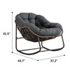SKRAN Outdoor Rattan Rocking Chair,Padded Cushion Rocker Recliner Chair Outdoor for Front Porch, Living Room, Patio, Garden - 3 of 4